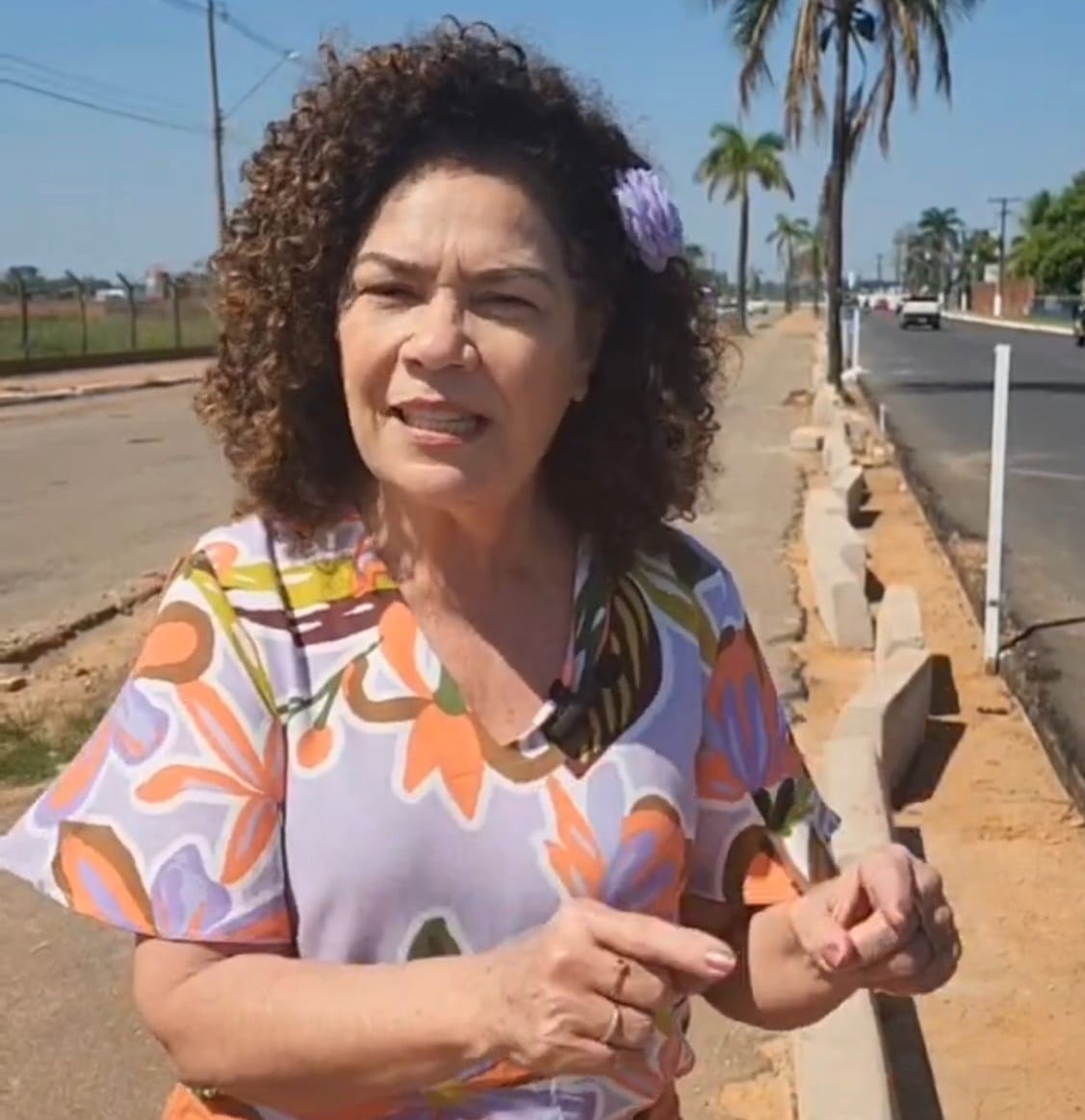 ”Tá sobrando dinheiro na Prefeitura de Rio Branco?”, questiona Perpétua sobre retirada de canteiros da via Chico Mendes